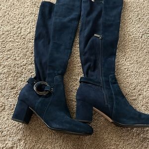 Tall knee swade navy boots size nine